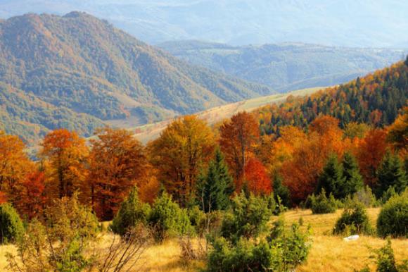 Serbische Landschaft im Herbst
